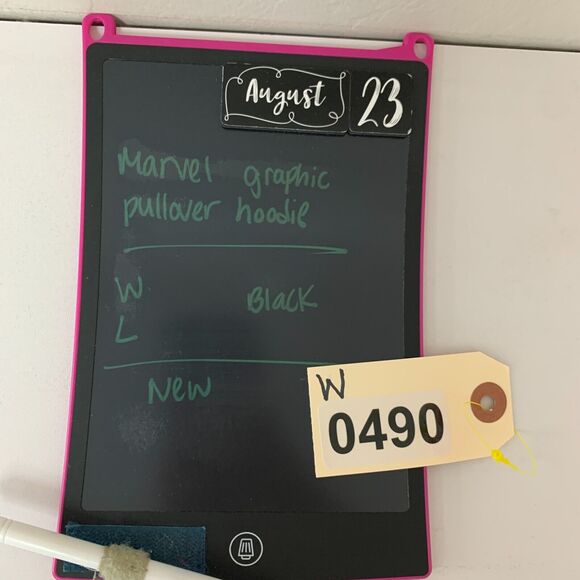 Marvel Hoodie Womens L Large Black Patch Logo Pullover Fleece Sweatshirt New - Picture 14 of 15